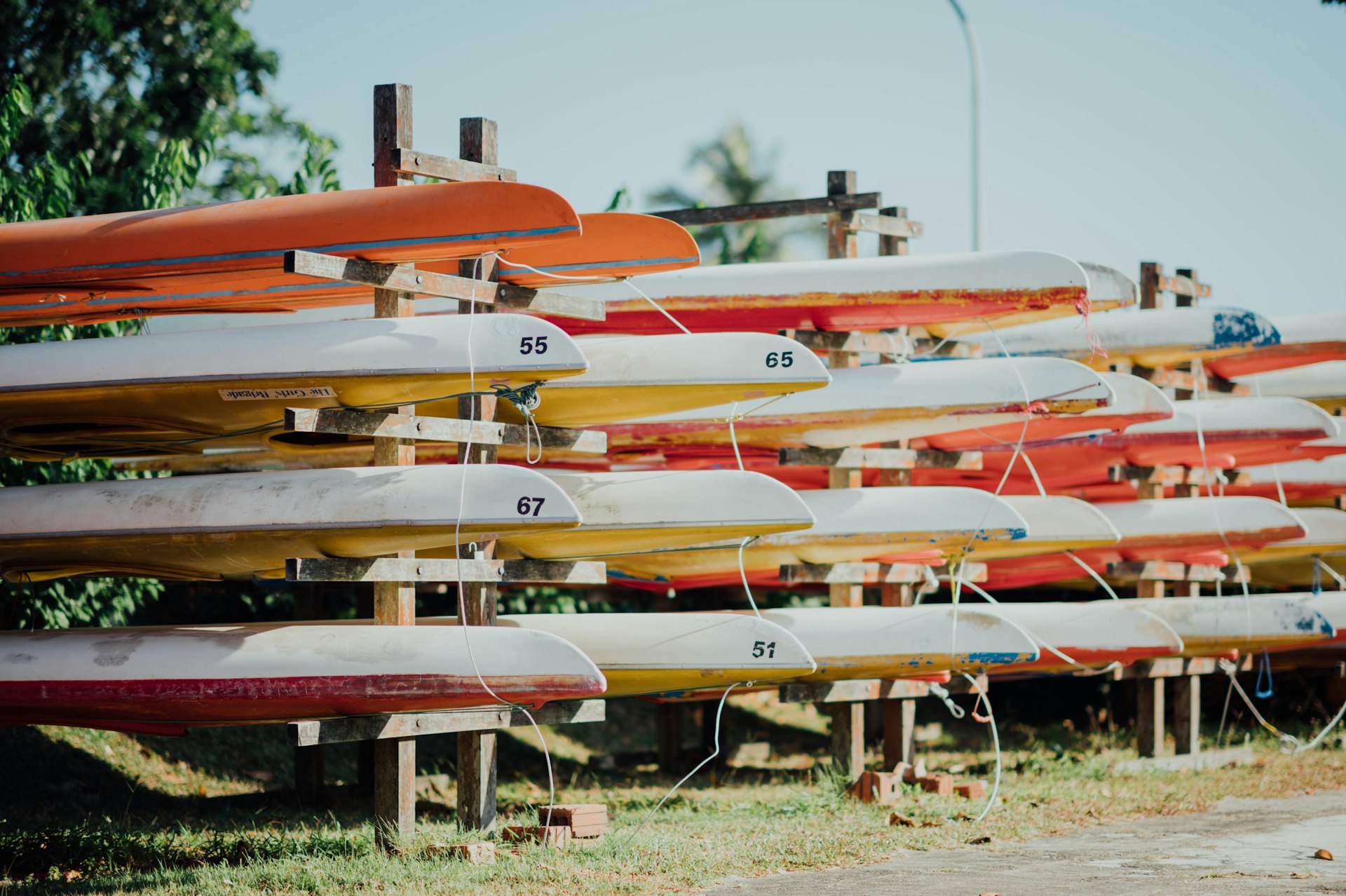 assorted-color boats